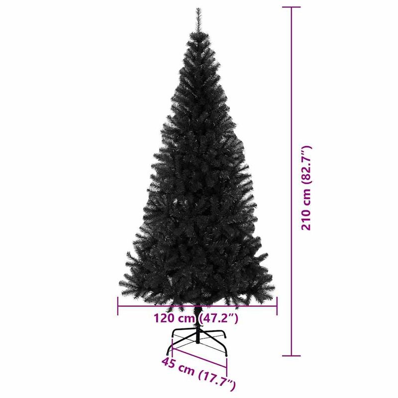Casa si Gradina - Decoratiuni - Decoratiuni de sezon - Brad de Craciun cu 300 LED cu suport Negru 210 cm PVC - Infinity.ro