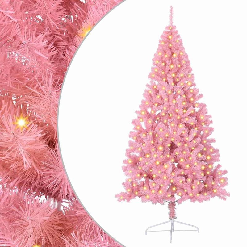 Casa si Gradina - Decoratiuni - Decoratiuni de sezon - Pom de Craciun artificial pre-iluminat Roz 210 cm PVC - Infinity.ro