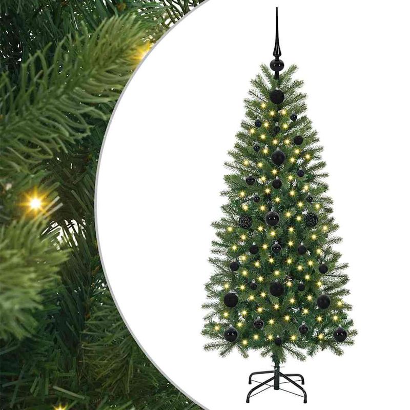 Casa si Gradina - Decoratiuni - Decoratiuni de sezon - Brad de Craciun artificial cu 150 LED Verde 120 cm PE si PVC - Infinity.ro