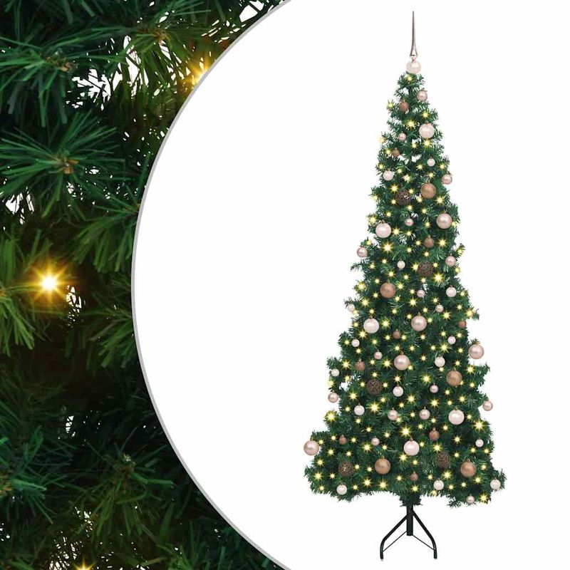 Casa si Gradina - Decoratiuni - Decoratiuni de sezon - Pom de Craciun Artificial pentru Colt Verde 210 cm PVC si Metal - Infinity.ro