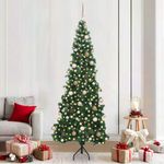 Casa si Gradina - Decoratiuni - Decoratiuni de sezon - Pom de Craciun Artificial pentru Colt Verde 210 cm PVC si Metal - Infinity.ro