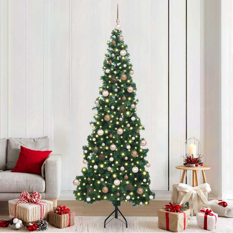 Casa si Gradina - Decoratiuni - Decoratiuni de sezon - Pom de Craciun Artificial pentru Colt Verde 210 cm PVC si Metal - Infinity.ro