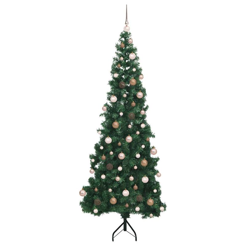Casa si Gradina - Decoratiuni - Decoratiuni de sezon - Pom de Craciun Artificial pentru Colt Verde 210 cm PVC si Metal - Infinity.ro