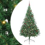Casa si Gradina - Decoratiuni - Decoratiuni de sezon - Pom de Craciun artificial pre-iluminat Verde 210 cm PVC - Infinity.ro