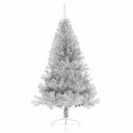Casa si Gradina - Decoratiuni - Decoratiuni de sezon - Pom de Craciun artificial pre-iluminat Argintiu 150 cm PET - Infinity.ro