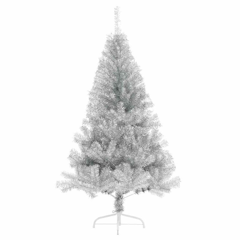 Casa si Gradina - Decoratiuni - Decoratiuni de sezon - Pom de Craciun artificial pre-iluminat Argintiu 150 cm PET - Infinity.ro