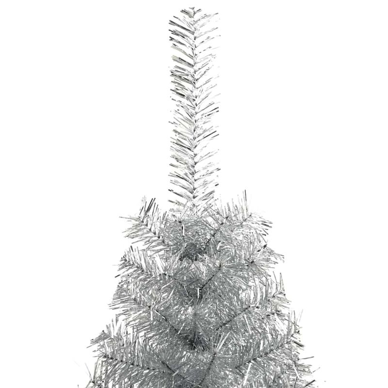 Casa si Gradina - Decoratiuni - Decoratiuni de sezon - Pom de Craciun artificial pre-iluminat Argintiu 150 cm PET - Infinity.ro