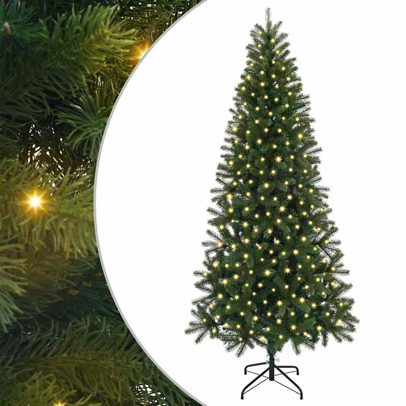Casa si Gradina - Decoratiuni - Decoratiuni de sezon - Brad de Craciun artificial cu 300 LED Verde 240 cm PE si PVC - Infinity.ro