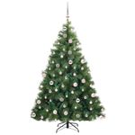 Casa si Gradina - Decoratiuni - Decoratiuni de sezon - Brad de Craciun artificial cu 300 LED Verde 180 cm PE si PVC - Infinity.ro