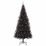 Casa si Gradina - Decoratiuni - Decoratiuni de sezon - Brad de Craciun cu 300 LED cu suport Negru 240 cm PVC - Infinity.ro
