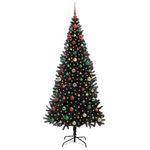 Casa si Gradina - Decoratiuni - Decoratiuni de sezon - Brad de Craciun cu 300 LED cu suport Negru 240 cm PVC - Infinity.ro