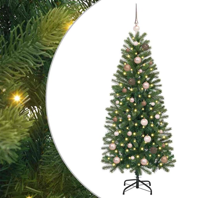 Casa si Gradina - Decoratiuni - Decoratiuni de sezon - Brad de Craciun artificial cu 150 LED Verde 150 cm PE si PVC - Infinity.ro