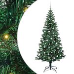 Casa si Gradina - Decoratiuni - Decoratiuni de sezon - Pom de Craciun artificial pre-iluminat cu 300 LED Verde 240 cm - Infinity.ro