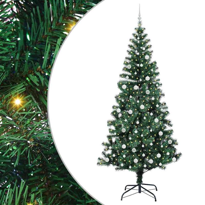 Casa si Gradina - Decoratiuni - Decoratiuni de sezon - Pom de Craciun artificial pre-iluminat cu 300 LED Verde 240 cm - Infinity.ro