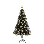 Casa si Gradina - Decoratiuni - Decoratiuni de sezon - Brad de Craciun cu 150 LED cu suport Negru 120 cm PVC - Infinity.ro