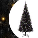 Casa si Gradina - Decoratiuni - Decoratiuni de sezon - Brad de Craciun cu 300 LED cu suport Negru 240 cm PVC - Infinity.ro