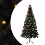 Casa si Gradina - Decoratiuni - Decoratiuni de sezon - Brad de Craciun cu 300 LED cu suport Negru 240 cm PVC - Infinity.ro