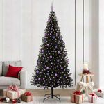 Casa si Gradina - Decoratiuni - Decoratiuni de sezon - Brad de Craciun cu 300 LED cu suport Negru 240 cm PVC - Infinity.ro