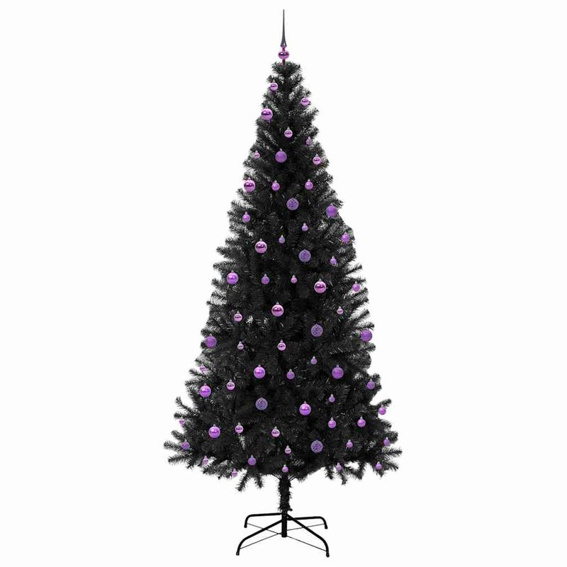 Casa si Gradina - Decoratiuni - Decoratiuni de sezon - Brad de Craciun cu 300 LED cu suport Negru 240 cm PVC - Infinity.ro