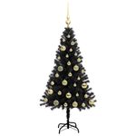 Casa si Gradina - Decoratiuni - Decoratiuni de sezon - Brad de Craciun cu 150 LED cu suport Negru 120 cm PVC - Infinity.ro