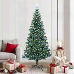 Casa si Gradina - Decoratiuni - Decoratiuni de sezon - Pom de Craciun artificial pre-iluminat cu 300 LED Verde 210 cm - Infinity.ro
