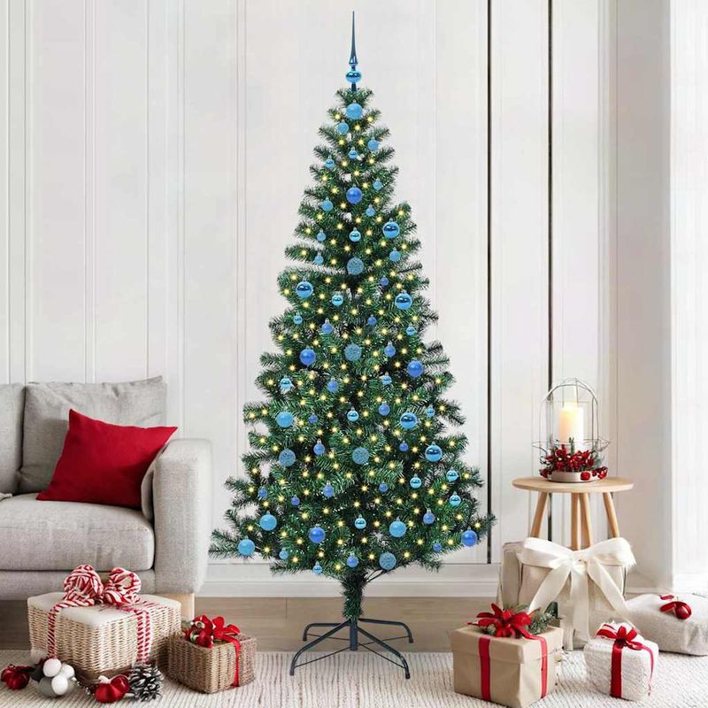 Casa si Gradina - Decoratiuni - Decoratiuni de sezon - Pom de Craciun artificial pre-iluminat cu 300 LED Verde 210 cm - Infinity.ro