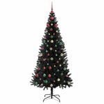 Casa si Gradina - Decoratiuni - Decoratiuni de sezon - Brad de Craciun cu 300 LED cu suport Negru 240 cm PVC - Infinity.ro
