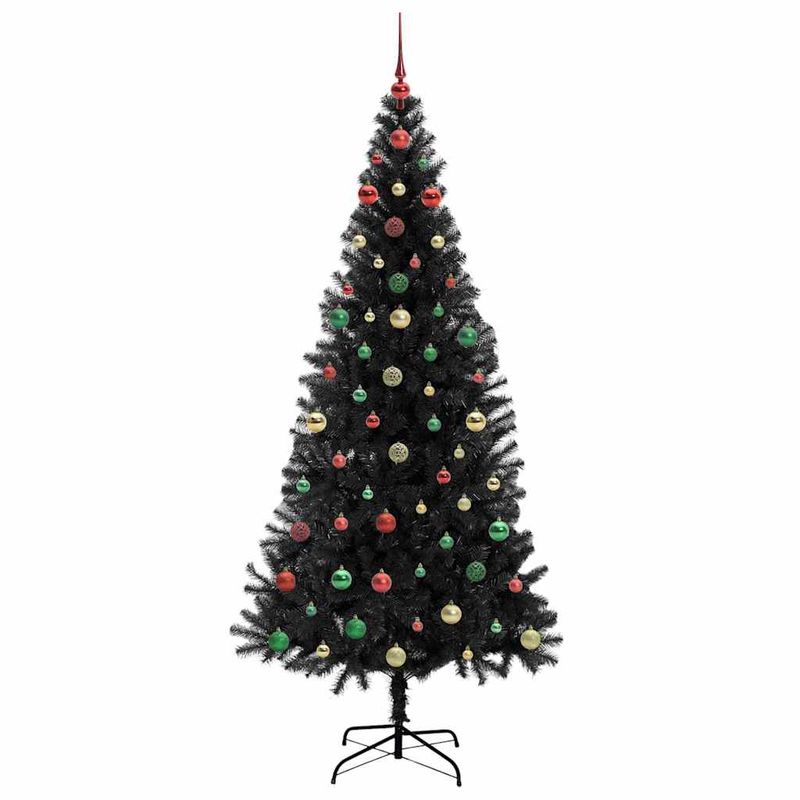Casa si Gradina - Decoratiuni - Decoratiuni de sezon - Brad de Craciun cu 300 LED cu suport Negru 240 cm PVC - Infinity.ro
