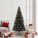Casa si Gradina - Decoratiuni - Decoratiuni de sezon - Brad de Craciun cu 300 LED cu suport Negru 180 cm PVC - Infinity.ro
