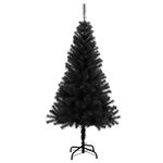 Casa si Gradina - Decoratiuni - Decoratiuni de sezon - Brad de Craciun cu 150 LED cu suport Negru 120 cm PVC - Infinity.ro