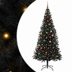 Casa si Gradina - Decoratiuni - Decoratiuni de sezon - Brad de Craciun cu 300 LED cu suport Negru 210 cm PVC - Infinity.ro