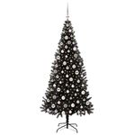 Casa si Gradina - Decoratiuni - Decoratiuni de sezon - Brad de Craciun cu 300 LED cu suport Negru 210 cm PVC - Infinity.ro