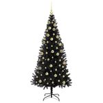 Casa si Gradina - Decoratiuni - Decoratiuni de sezon - Brad de Craciun cu 300 LED cu suport Negru 180 cm PVC - Infinity.ro