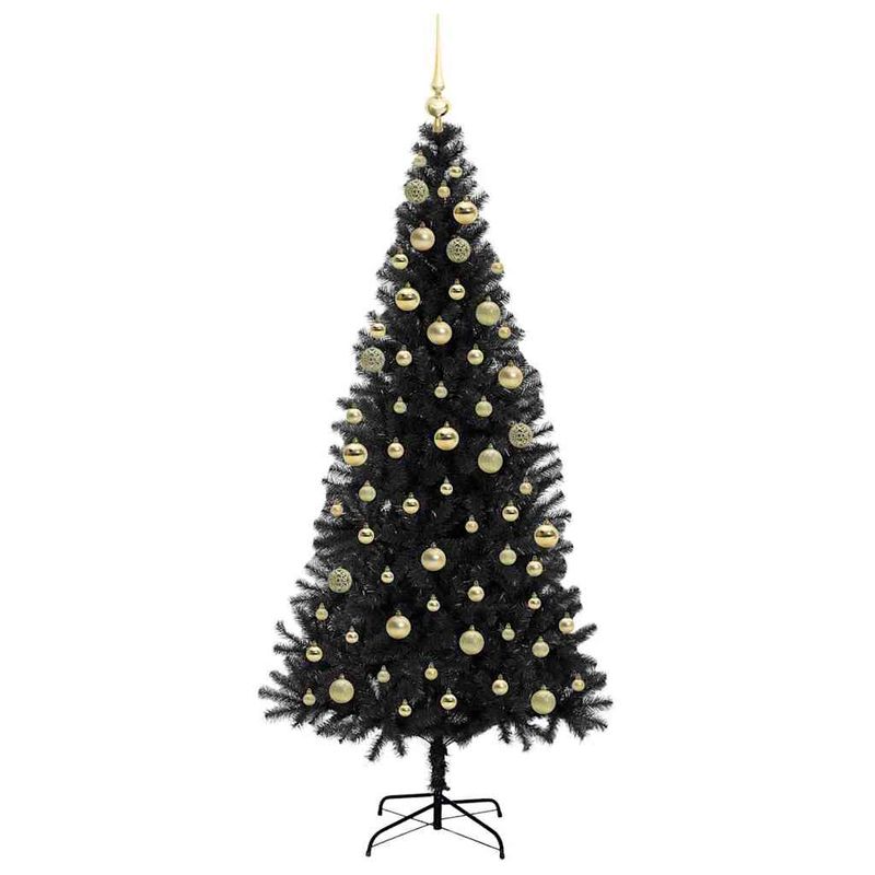 Casa si Gradina - Decoratiuni - Decoratiuni de sezon - Brad de Craciun cu 300 LED cu suport Negru 180 cm PVC - Infinity.ro