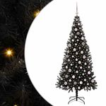 Casa si Gradina - Decoratiuni - Decoratiuni de sezon - Brad de Craciun cu 300 LED cu suport Negru 210 cm PVC - Infinity.ro