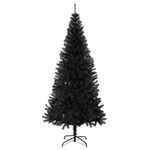 Casa si Gradina - Decoratiuni - Decoratiuni de sezon - Brad de Craciun cu 300 LED cu suport Negru 180 cm PVC - Infinity.ro