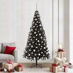 Casa si Gradina - Decoratiuni - Decoratiuni de sezon - Brad de Craciun cu 300 LED cu suport Negru 210 cm PVC - Infinity.ro