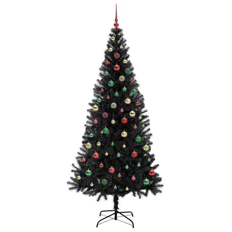 Casa si Gradina - Decoratiuni - Decoratiuni de sezon - Brad de Craciun cu 300 LED cu suport Negru 210 cm PVC - Infinity.ro