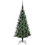 Casa si Gradina - Decoratiuni - Decoratiuni de sezon - Pom de Craciun artificial pre-iluminat cu 150 LED Verde 120 cm - Infinity.ro