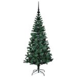Casa si Gradina - Decoratiuni - Decoratiuni de sezon - Pom de Craciun artificial pre-iluminat cu 150 LED Verde 120 cm - Infinity.ro