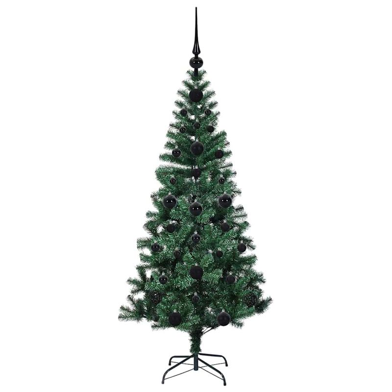 Casa si Gradina - Decoratiuni - Decoratiuni de sezon - Pom de Craciun artificial pre-iluminat cu 150 LED Verde 120 cm - Infinity.ro