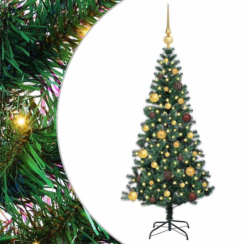 Casa si Gradina - Decoratiuni - Decoratiuni de sezon - Pom de Craciun artificial pre-iluminat cu 150 LED Verde 150 cm - Infinity.ro