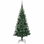 Casa si Gradina - Decoratiuni - Decoratiuni de sezon - Pom de Craciun artificial pre-iluminat cu 150 LED Verde 150 cm - Infinity.ro