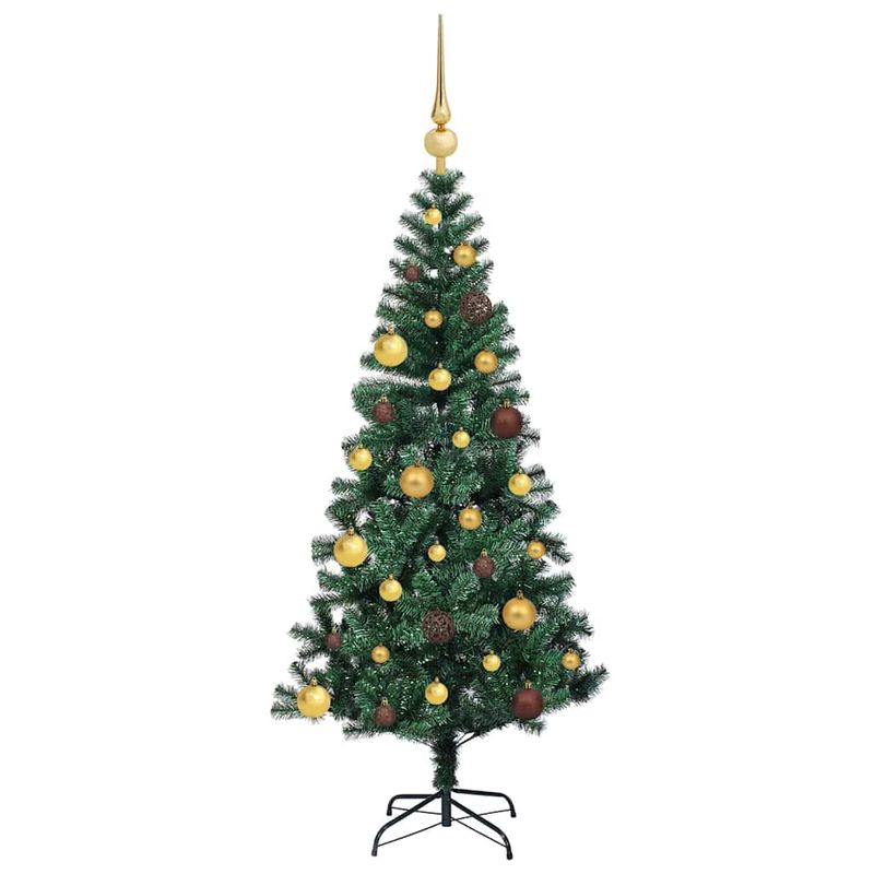 Casa si Gradina - Decoratiuni - Decoratiuni de sezon - Pom de Craciun artificial pre-iluminat cu 150 LED Verde 150 cm - Infinity.ro
