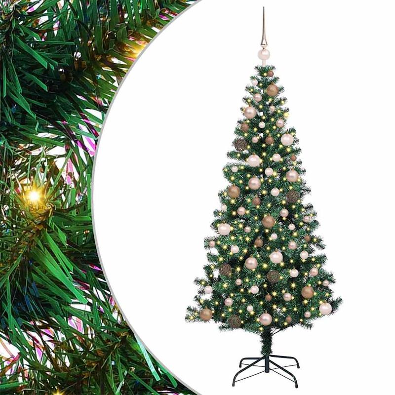 Casa si Gradina - Decoratiuni - Decoratiuni de sezon - Pom de Craciun artificial pre-iluminat cu 300 LED Verde 180 cm - Infinity.ro