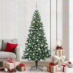 Casa si Gradina - Decoratiuni - Decoratiuni de sezon - Pom de Craciun artificial pre-iluminat cu 300 LED Verde 210 cm - Infinity.ro