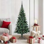 Casa si Gradina - Decoratiuni - Decoratiuni de sezon - Pom de Craciun artificial pre-iluminat cu 150 LED Verde 150 cm - Infinity.ro