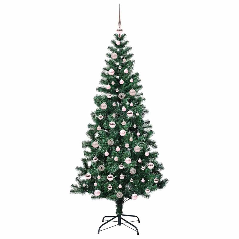 Casa si Gradina - Decoratiuni - Decoratiuni de sezon - Pom de Craciun artificial pre-iluminat cu 300 LED Verde 210 cm - Infinity.ro