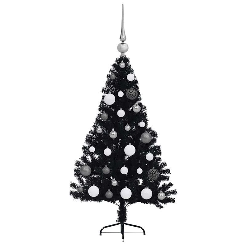 Casa si Gradina - Decoratiuni - Decoratiuni de sezon - Pom de Craciun artificial pre-iluminat Negru 120 cm PVC - Infinity.ro