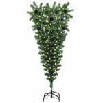Casa si Gradina - Decoratiuni - Decoratiuni de sezon - Brad de Craciun artificial, pre-iluminat, cu design cu susul in jos si set cu mingi - Infinity.ro